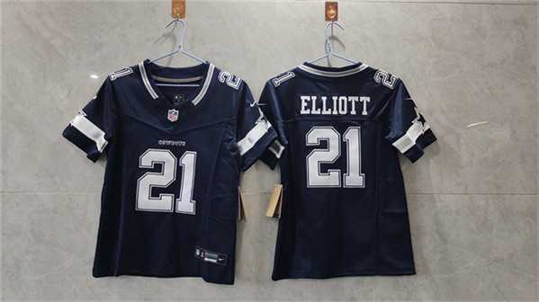 Womens Dallas Cowboys #21 Ezekiel Elliott Navy 2023 F.U.S.E. Limited Stitched Jersey